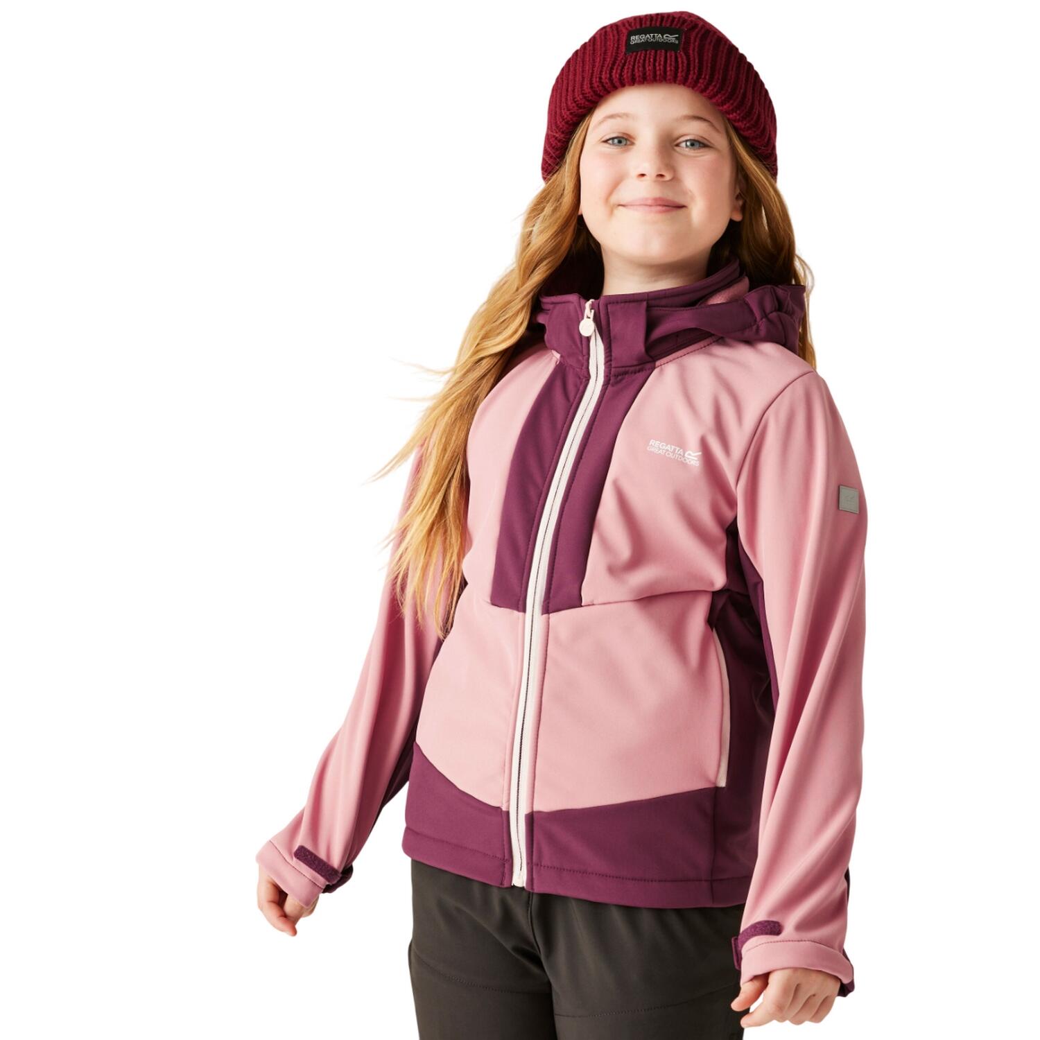 "Haydenbury" Softshelljacke für , Wasserfest Kinder Graurosa/Feige 4/5