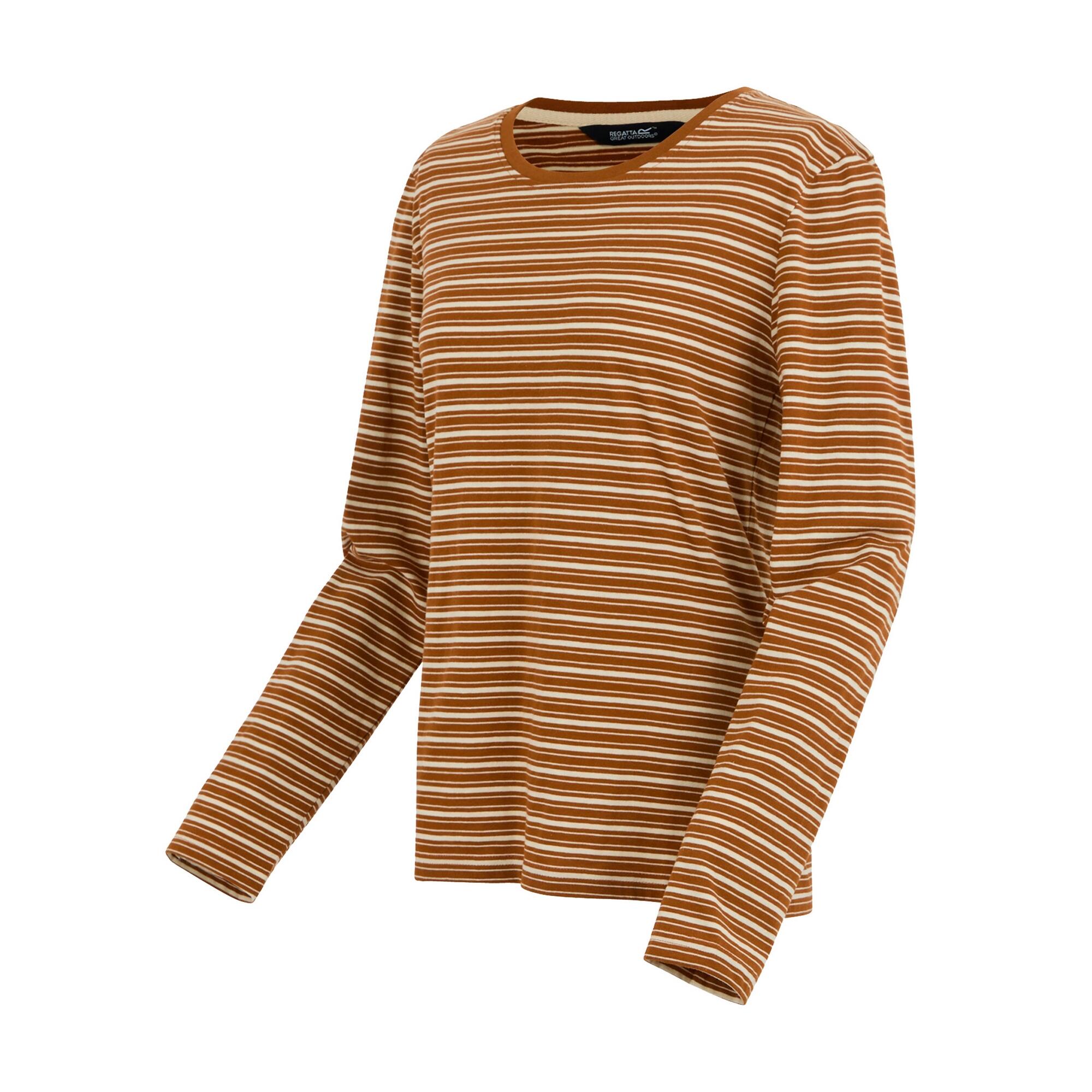 Tshirt Manches Longues Motif/style À Rayures FEDERICA Femme (Marron / Blanc 3/5