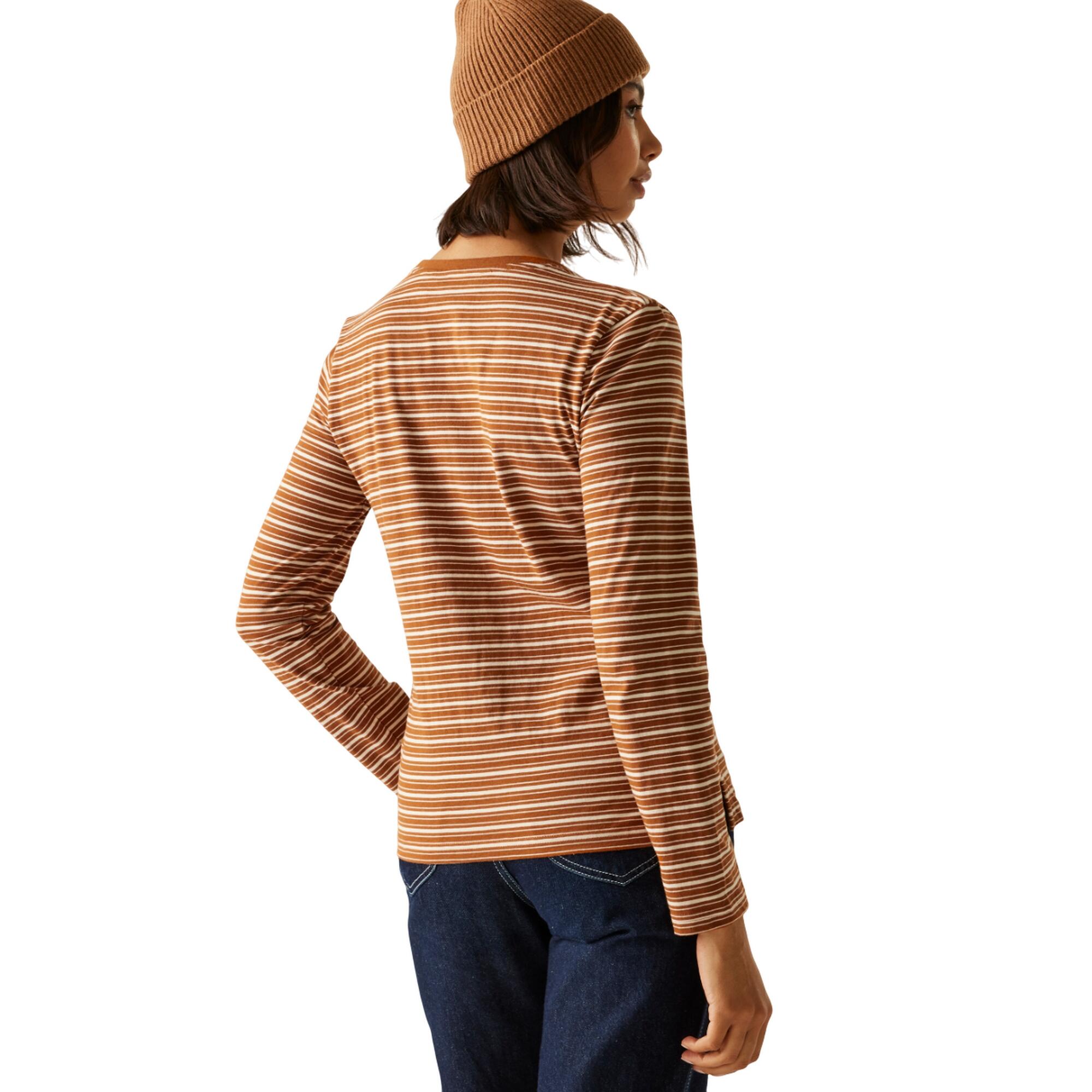 Tshirt Manches Longues Motif/style À Rayures FEDERICA Femme (Marron / Blanc 4/5