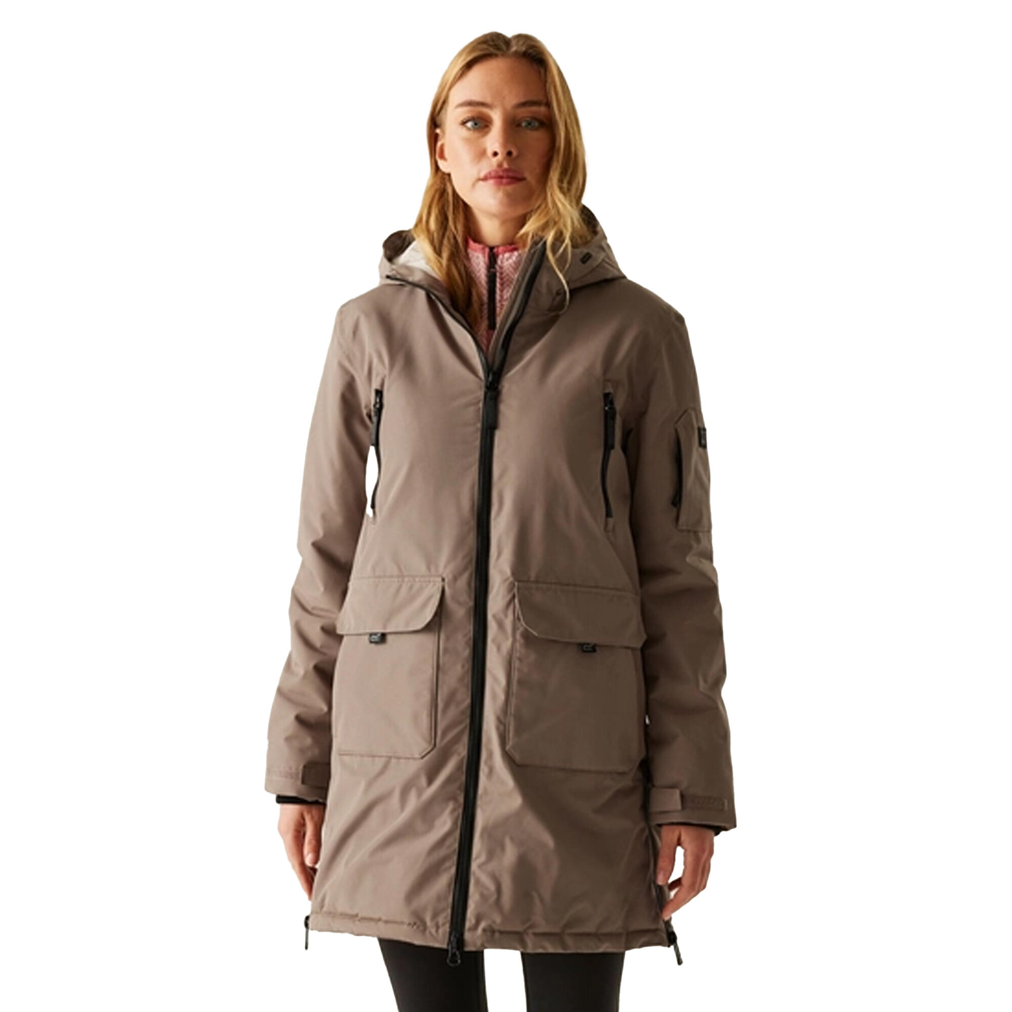 Veste Imperméable Isolante GWYNN Femme (Marron Clair / Blanc Cassé) 4/5
