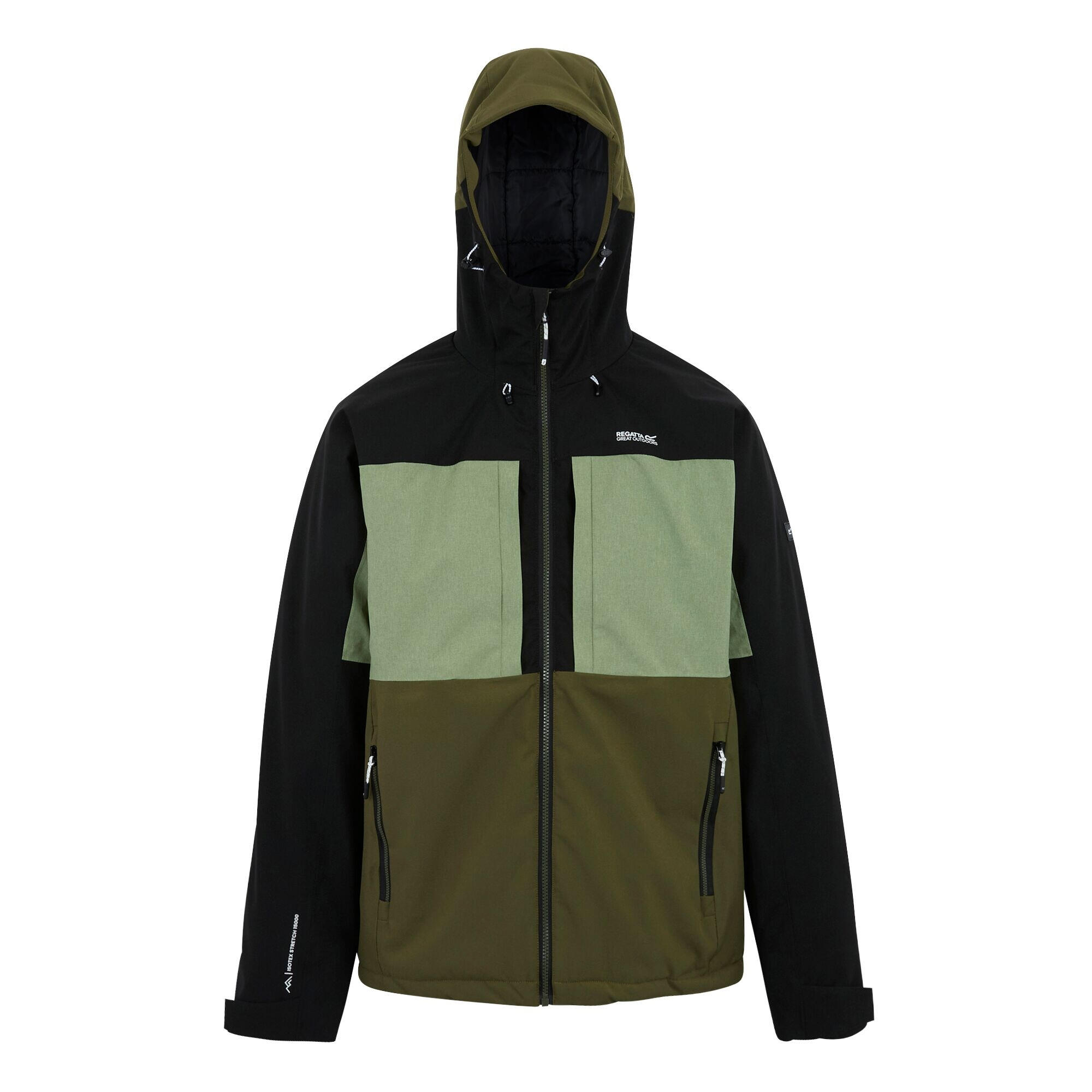 Regatta - Veste Imperméable Maland Homme (kaki / Noir / Vert Kaki Foncé) - Veste - Noir|vert - Decathlon