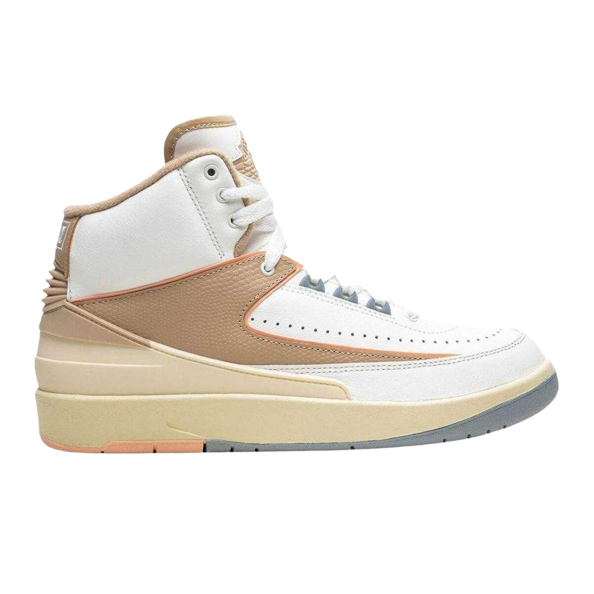 Zapatillas Deportivas de Cuero Air Jordan 2 Retro para Hombre Blanco, Tostado 3/4