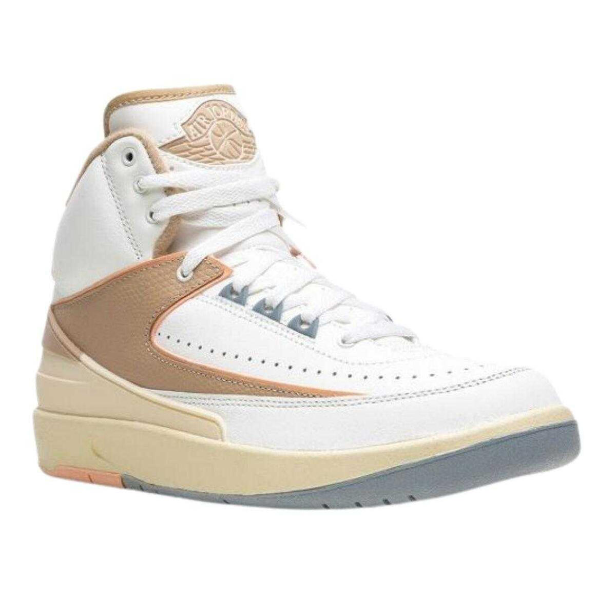 NIKE Air Jordan 2 Retro Scarpe Sportive PelleUomo Nike Bianco Marrone Chiaro