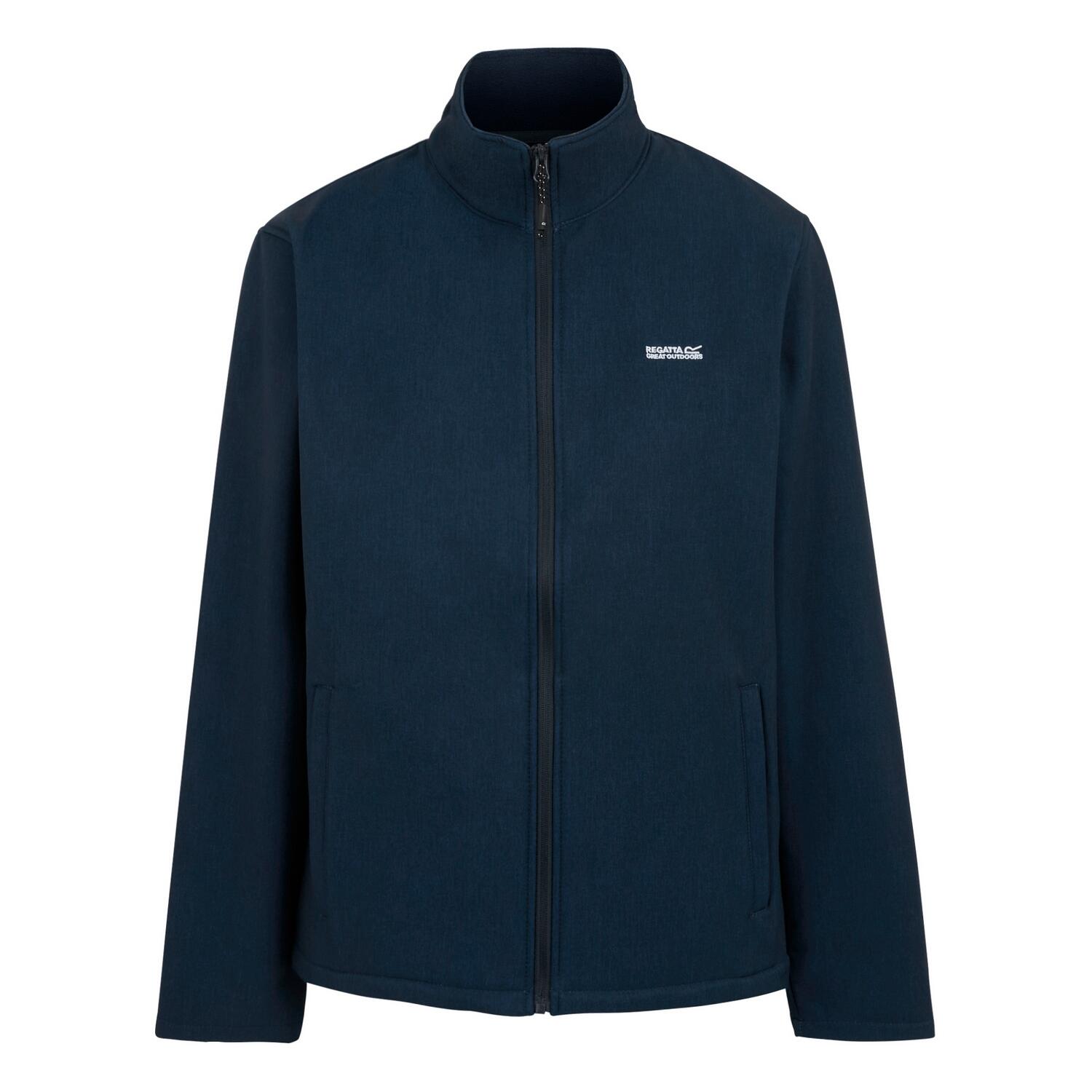 REGATTA Mens Cera V Wind Resistant Soft Shell Jacket (Navy Marl/Moonlight Denim)