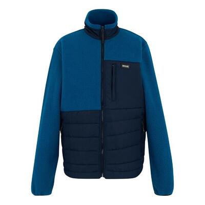 Heren frankie borg full zip hybride jas (marine/snorkelblauw)