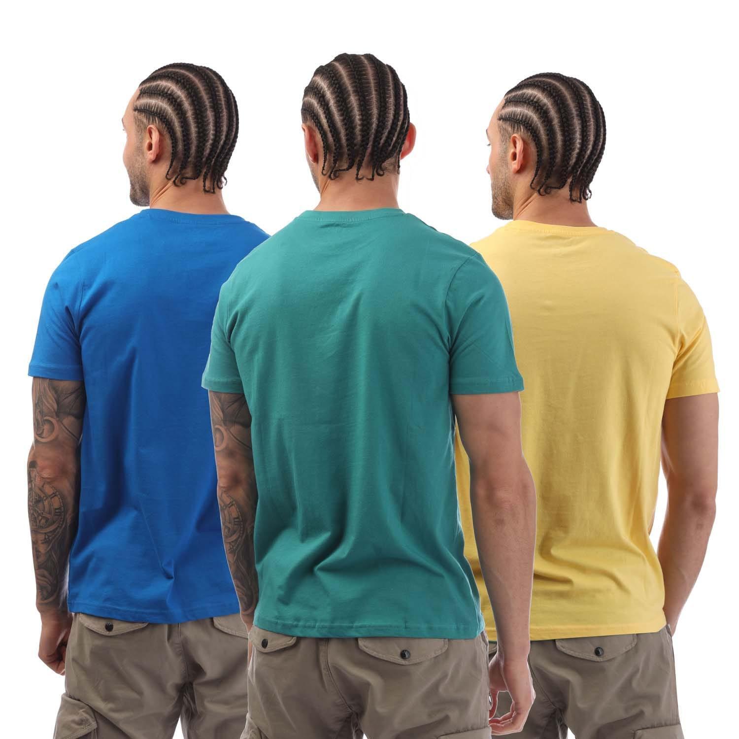 Tshirts JESTON Homme (Bleu Sarcelle / Jaune / Bleu) 2/2