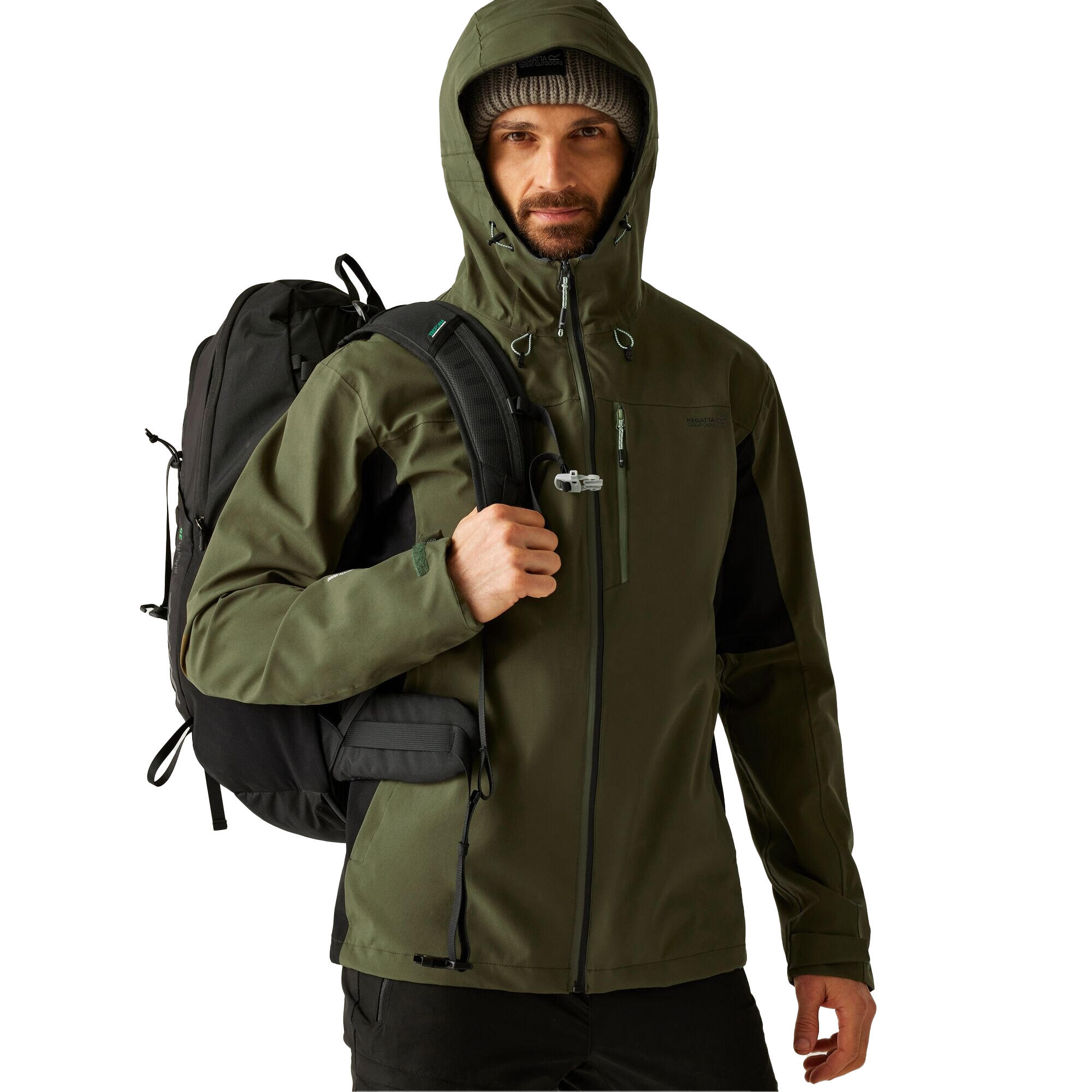 Veste Imperméable BIRCHDALE Homme (Vert Kaki Foncé / Noir) 4/5