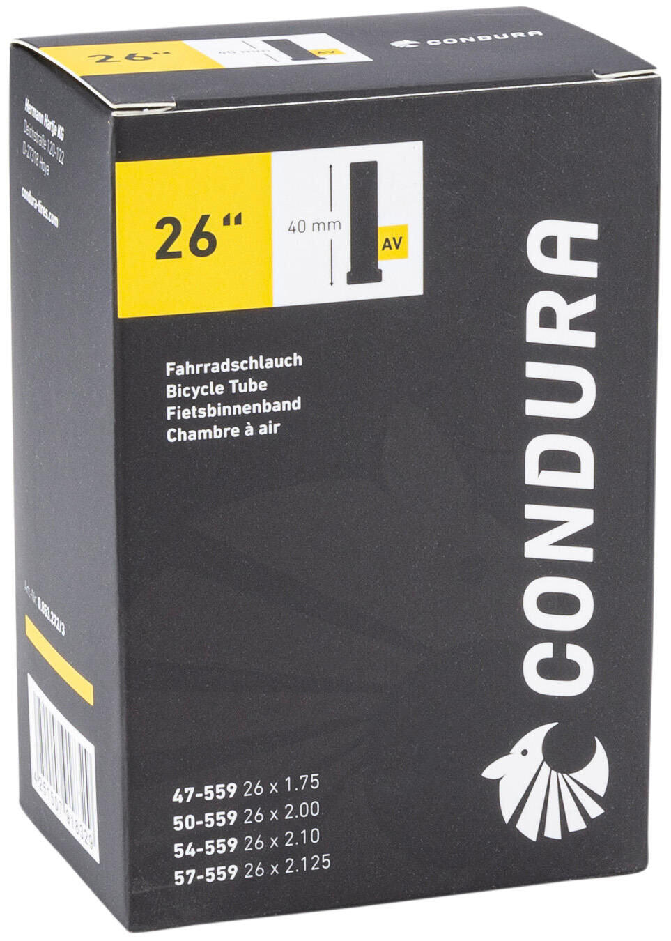 CONDOR Camera d'aria CONDURA 26" AV40 47/57-559.
