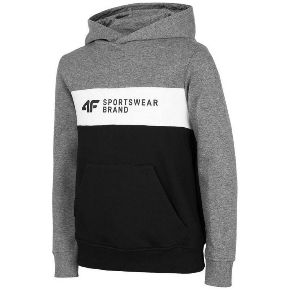 Felpa Con Cappuccio Bambini 4F HJZ22 JBLM003 Nero Grigio Intermedio Mélange 2/4