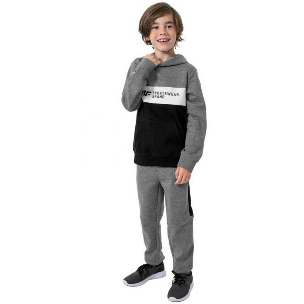 Felpa Con Cappuccio Bambini 4F HJZ22 JBLM003 Nero Grigio Intermedio Mélange 4/4