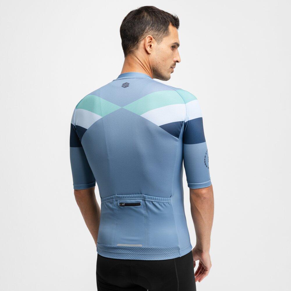 Maillot vélo manches courtes homme Cyclisme M2 Susten Bleu 6/8