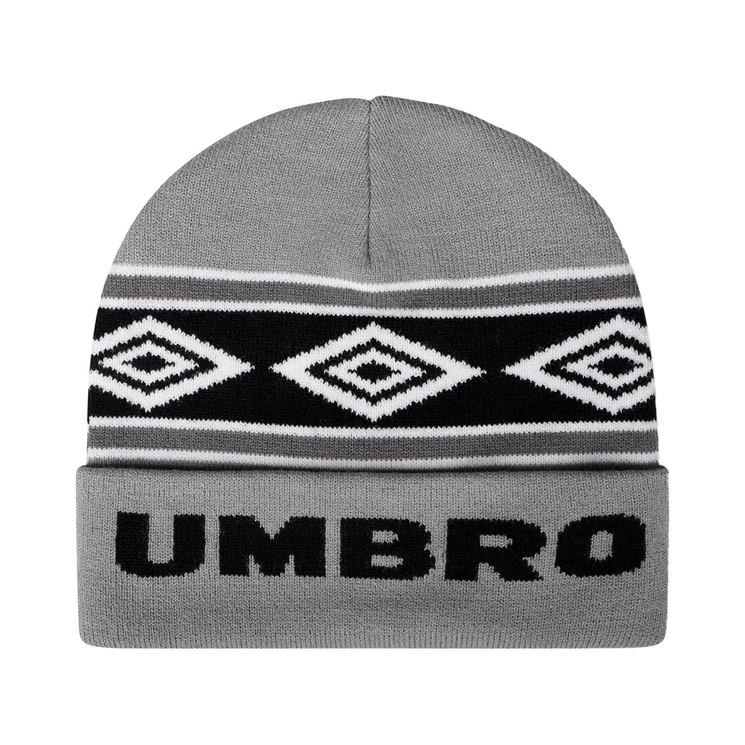 Diamond Knitted Beanie (Ultimate Grey/Black/Brilliant White) 2/3