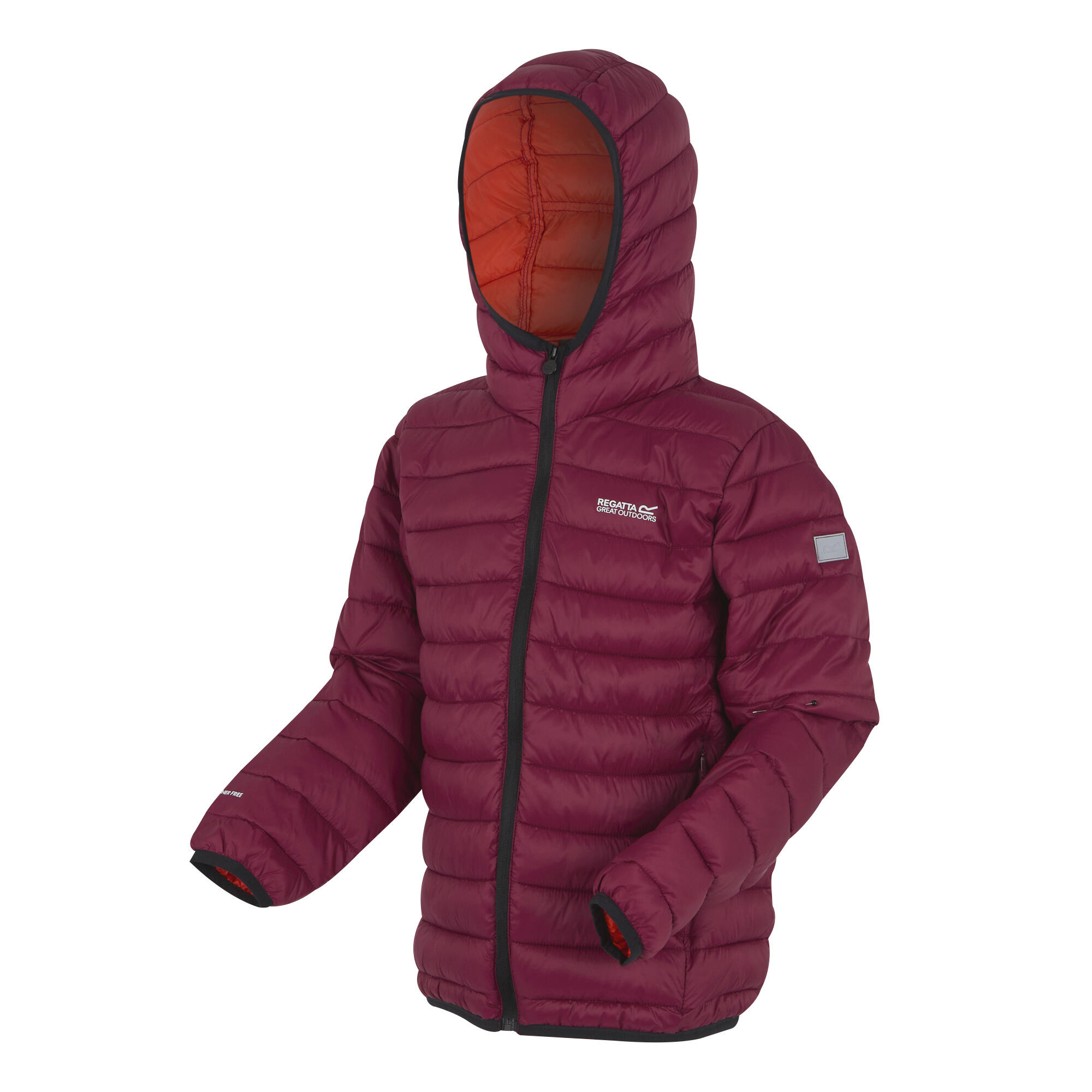 "Marizion" Steppjacke mit Kapuze für Kinder Mandarinen-Tango/Dunkel-Orange 3/5