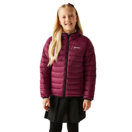 Veste Matelassée À Capuche MARIZION Enfant (Orange Sanguine / Rouge Sombre)