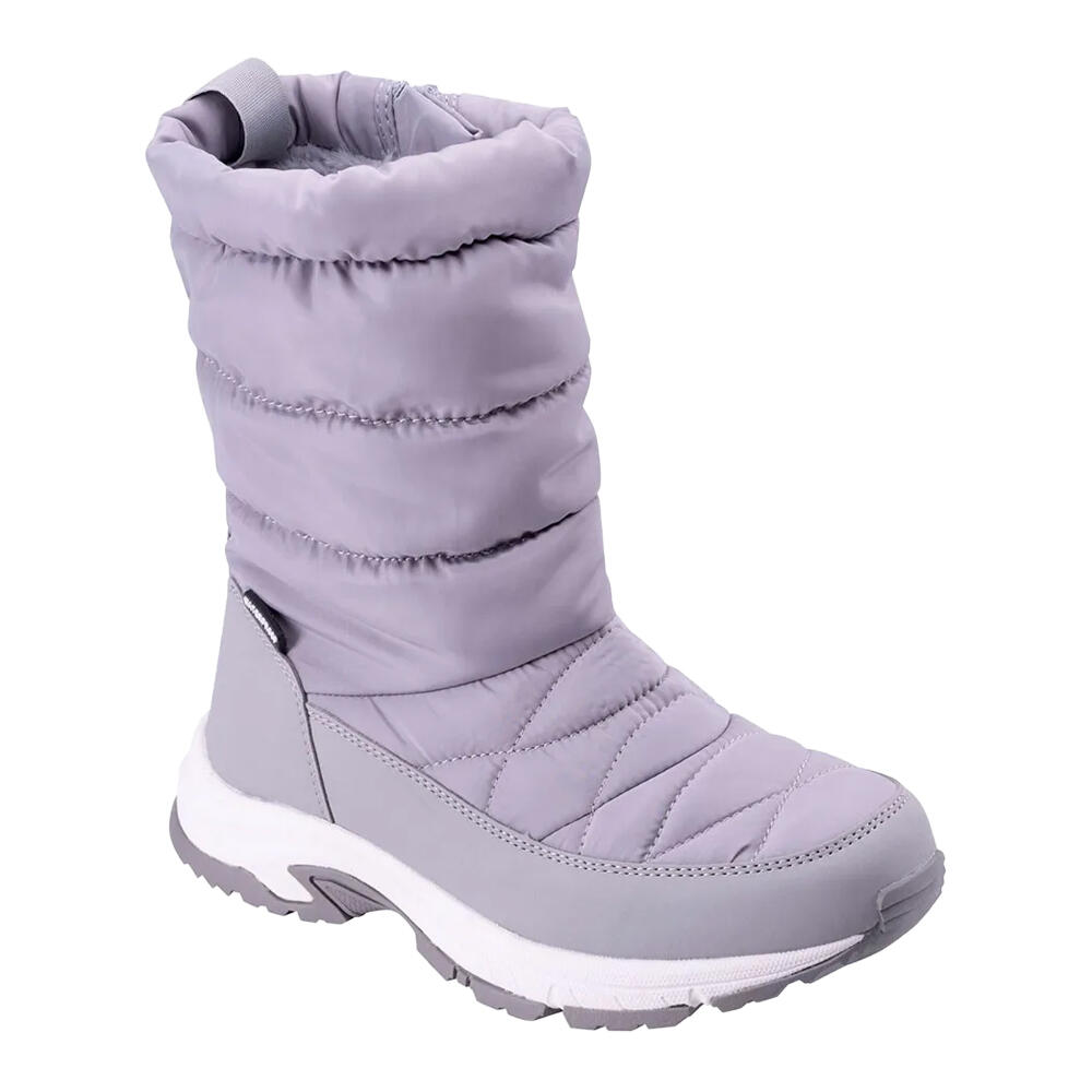 Womens/Ladies Waterproof Mid Calf Snow Boots (Light Grey/Dark Grey)