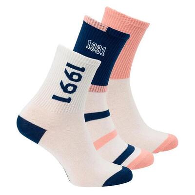 Heren ignini sokken (pak van 3) (crème/roze/navy)