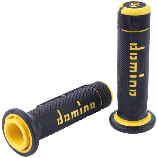 Domino A180 gumowa rączka do ATV 22 mm czarno-żółta 120 mm