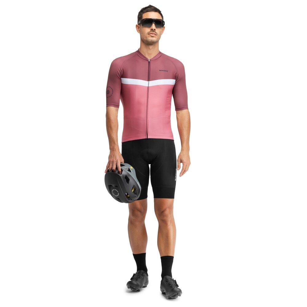 Maillot vélo manches courtes homme Cyclisme M2 Ezaro Rouge 3/8