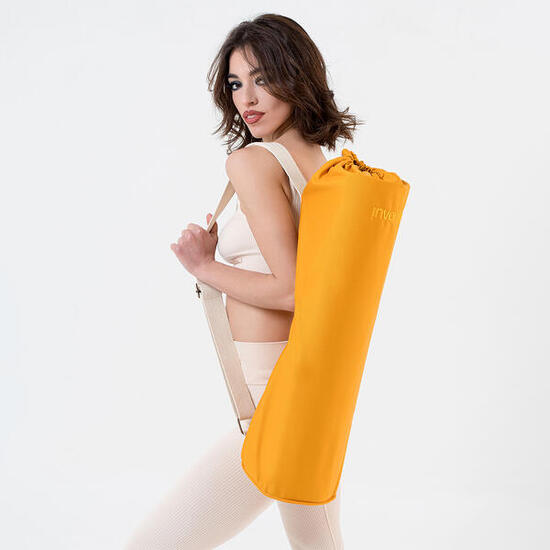 Sacca yoga cotone tasca interna chiusura cordino cinghia regolabile Beige