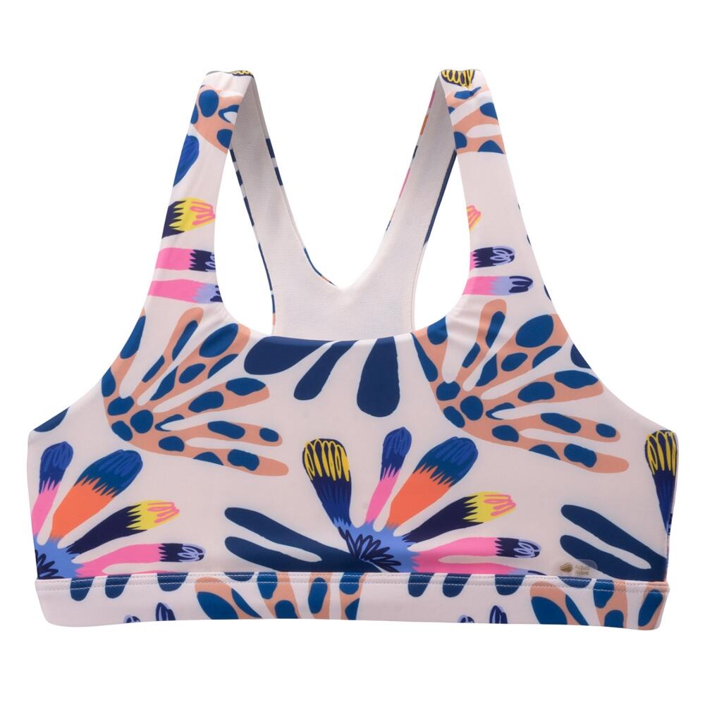 Aquawave - Haut De Maillot De Bain Style Fleurs Rodani Fille (beige) - Maillot De Bain 2 Pièces - Jaune|orange - 8 À 10 Ans - Decathlon