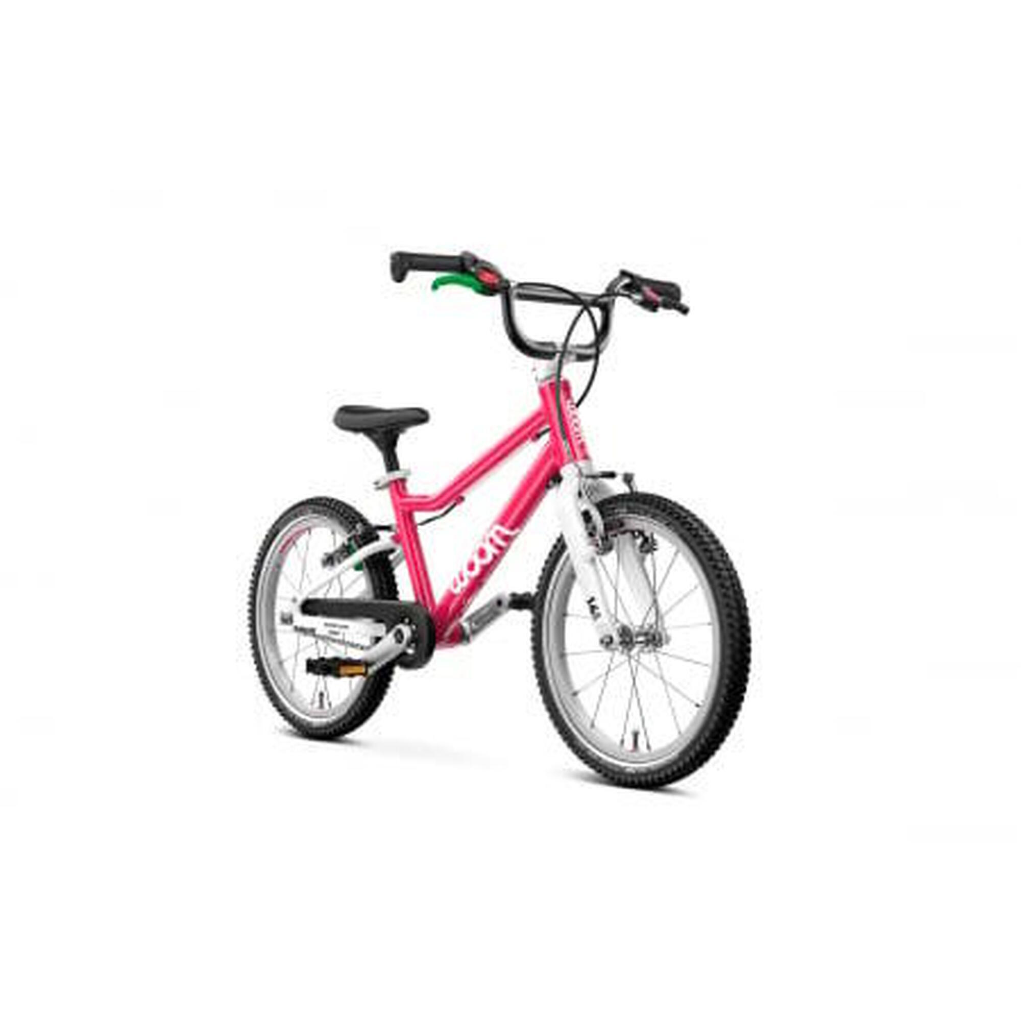 Woom GO 3 — bicicletă copii 16" roz Hot Pink (4–6 ani).
