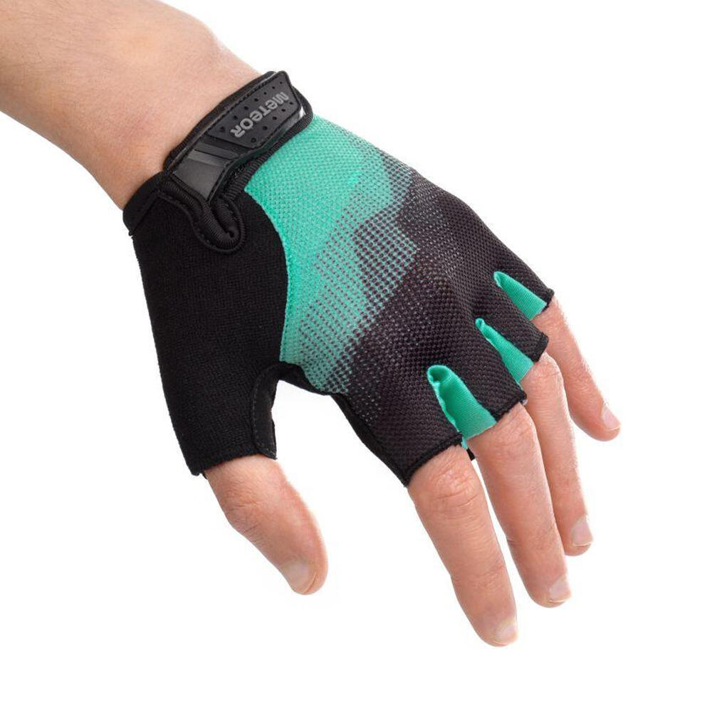 Guantes de Ciclismo Diseño Contraste MX22 Menta, Negro 3/4