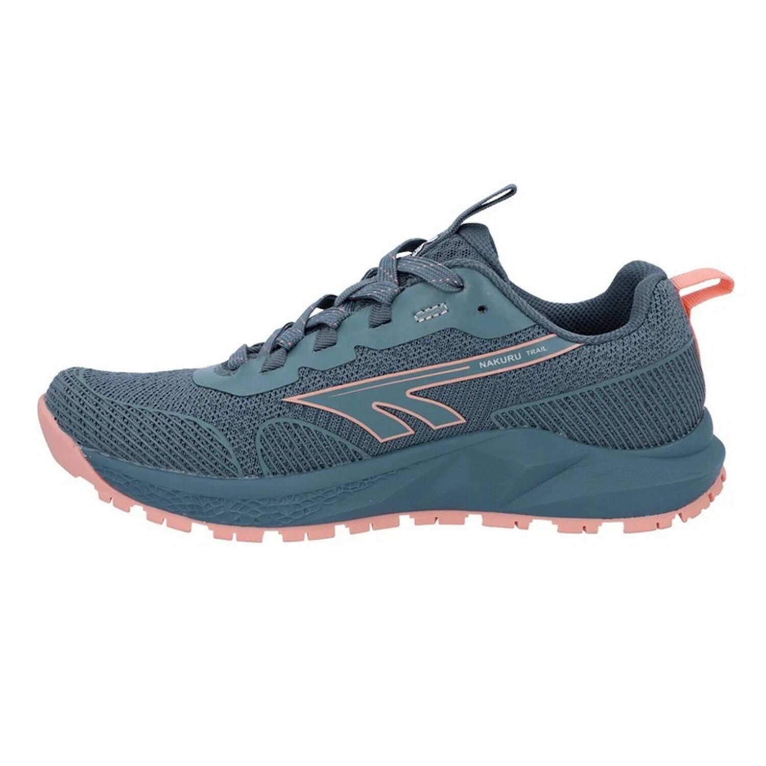 "Geo Nakuru" Sneaker für Damen Grau/Koralle 3/4