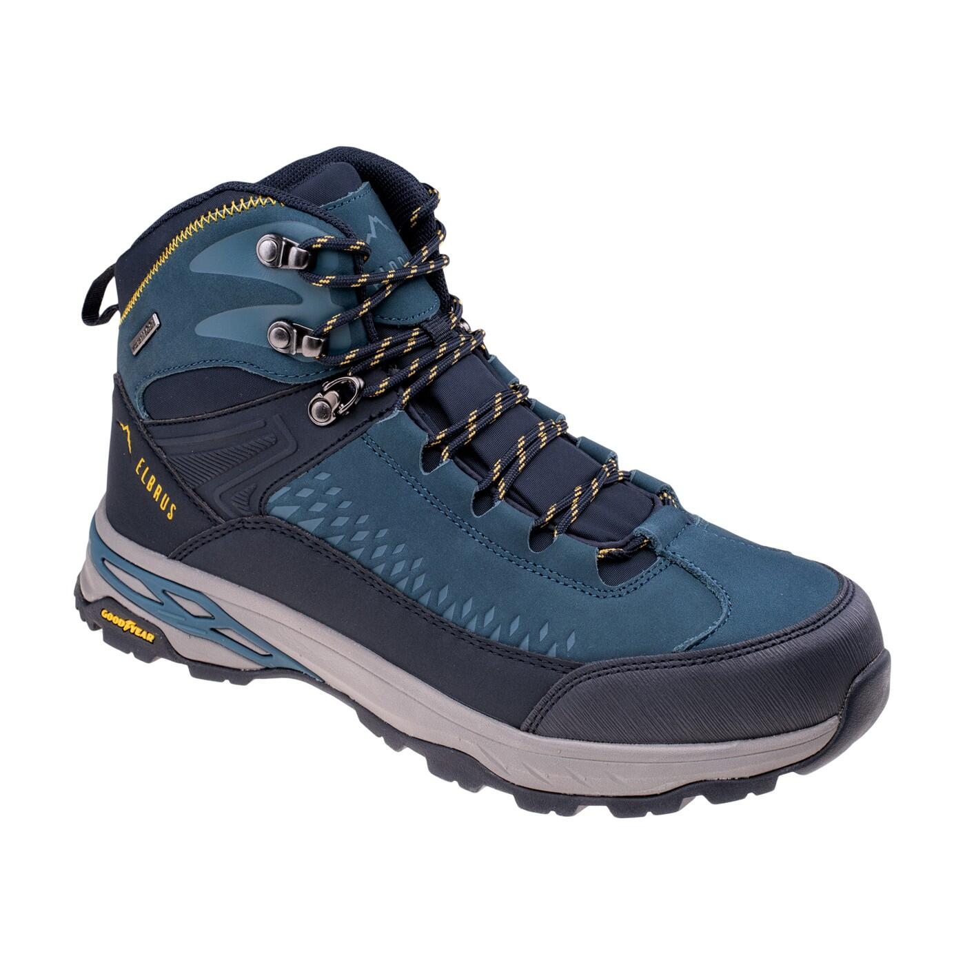 Elbrus - Bottines De Randonnée Engen Homme (bleu Marine / Bleu / Maïs) - Chaussures De Sport - Bleu|jaune|vert - Decathlon