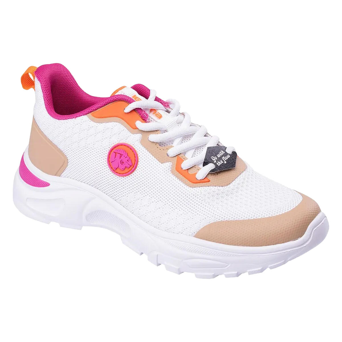 Iguana - Baskets Daila Femme (blanc / Sable / Fuchsia Violet / Écarlate) - Chaussures De Sport - Blanc|rose|rouge - Decathlon