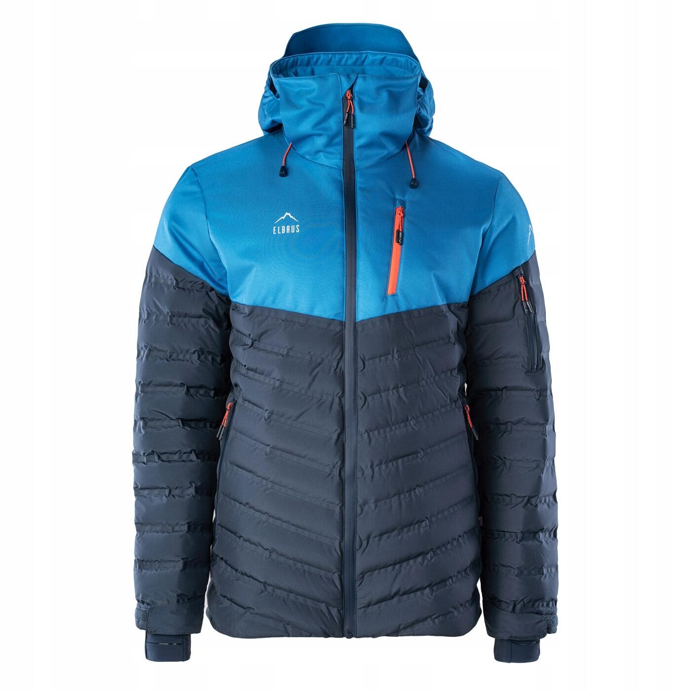 Elbrus - Blouson De Ski Noaks Homme (bleu / Bleu Marine / Orange Sanguine) - Veste - Bleu|orange|turquoise - Decathlon