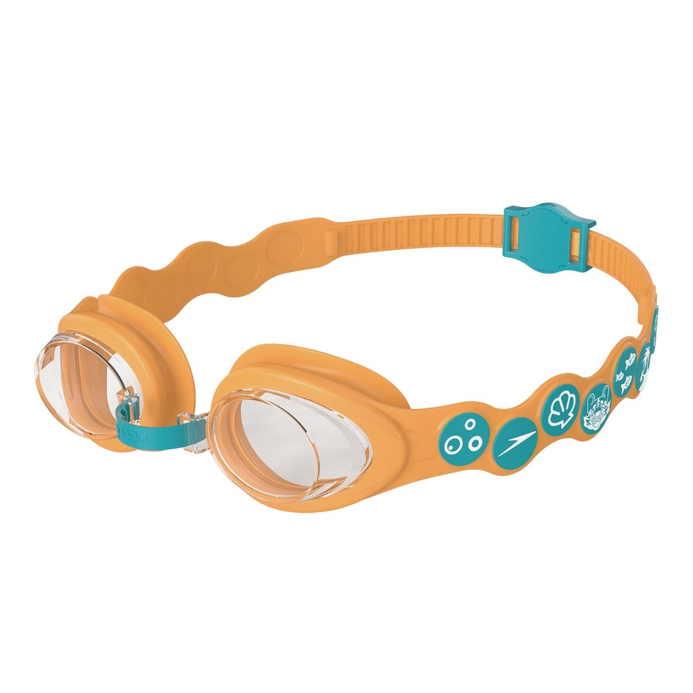 Lunettes De Natation SEA SQUAD Enfant (Bleu / Orange / Transparent) 3/4