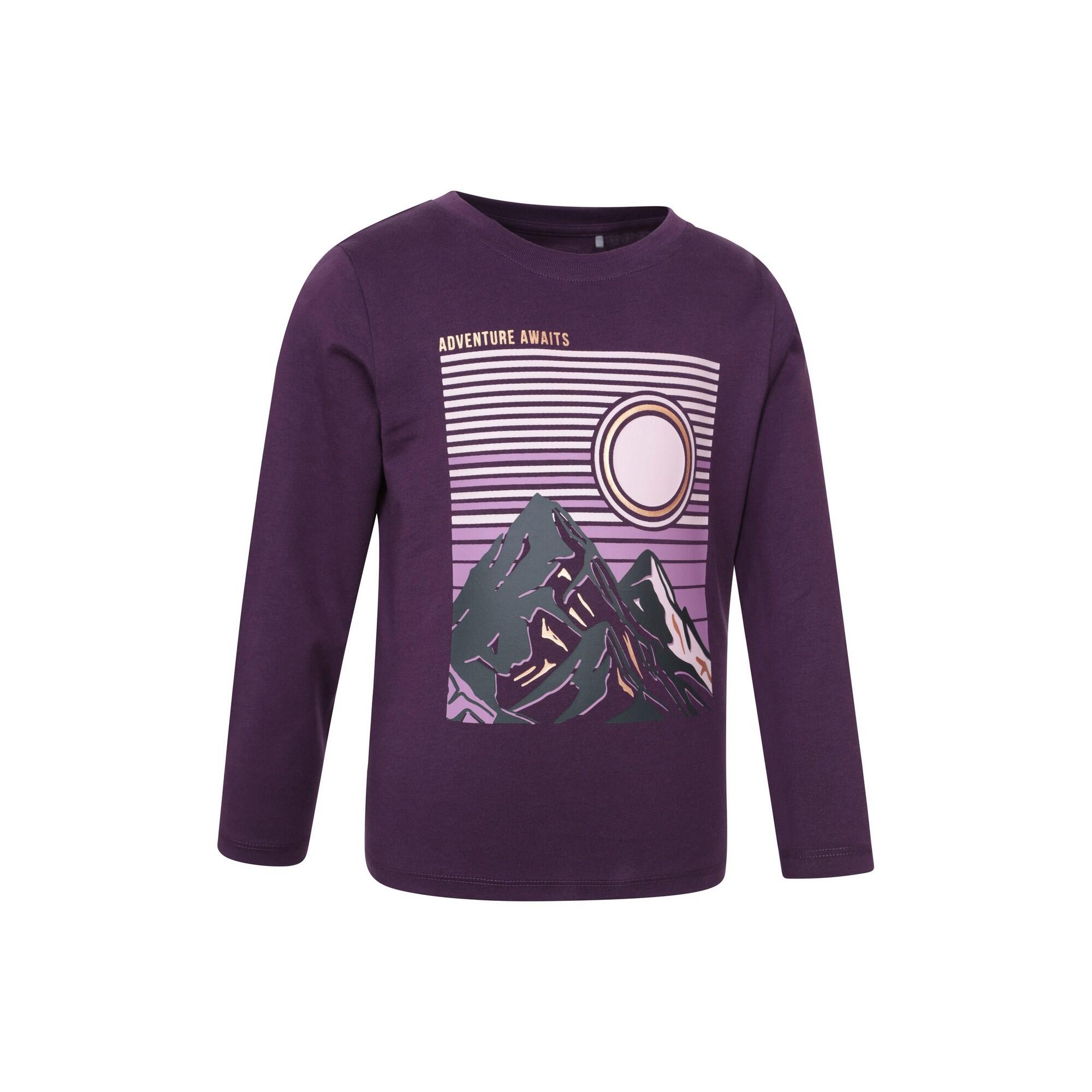 Childrens/Kids Mountain Breathable TShirt (Purple Print) 4/4