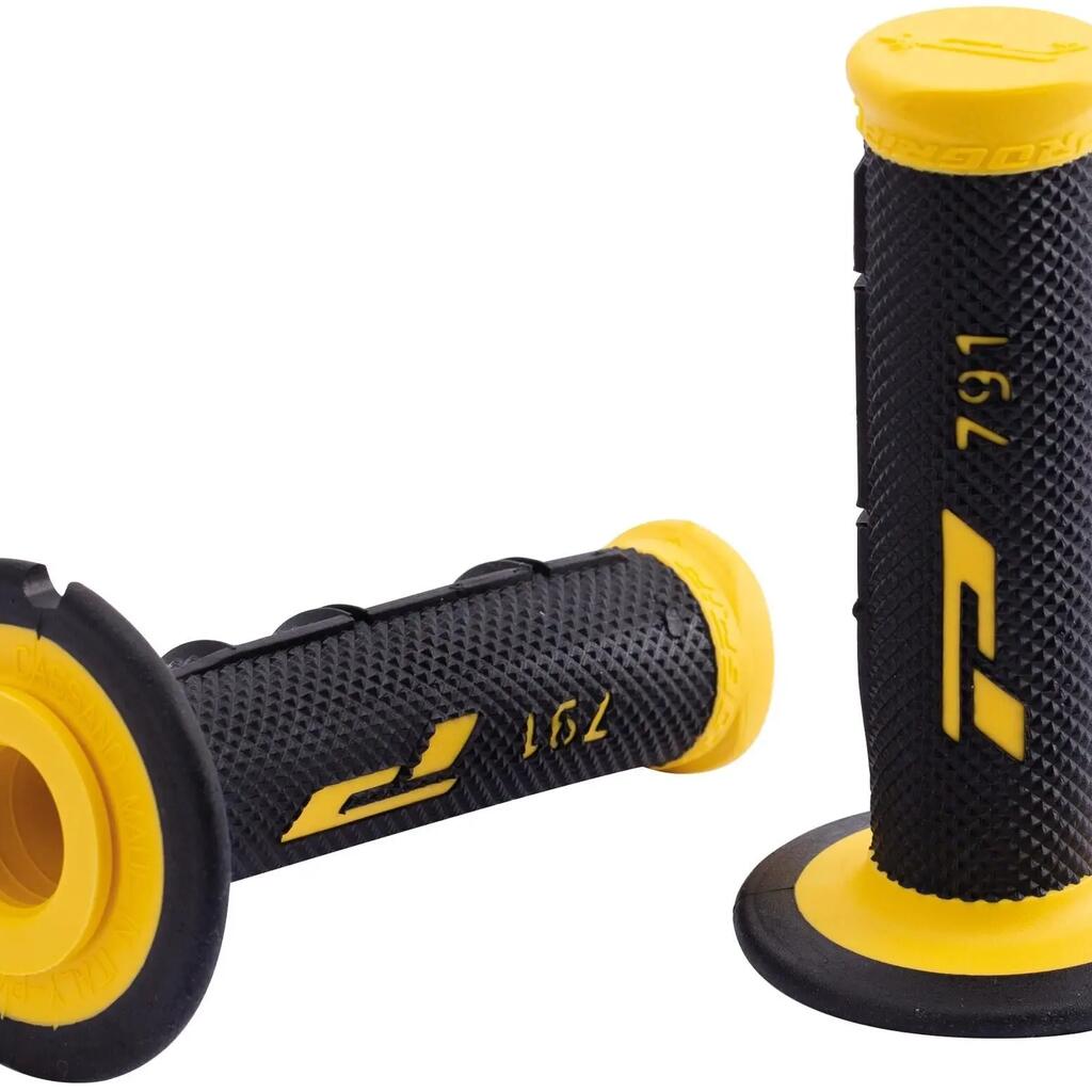 PROGRIP 791 Rubber Handlebar Grip, 115 mm, Closed Ends, Yellow/Black.
