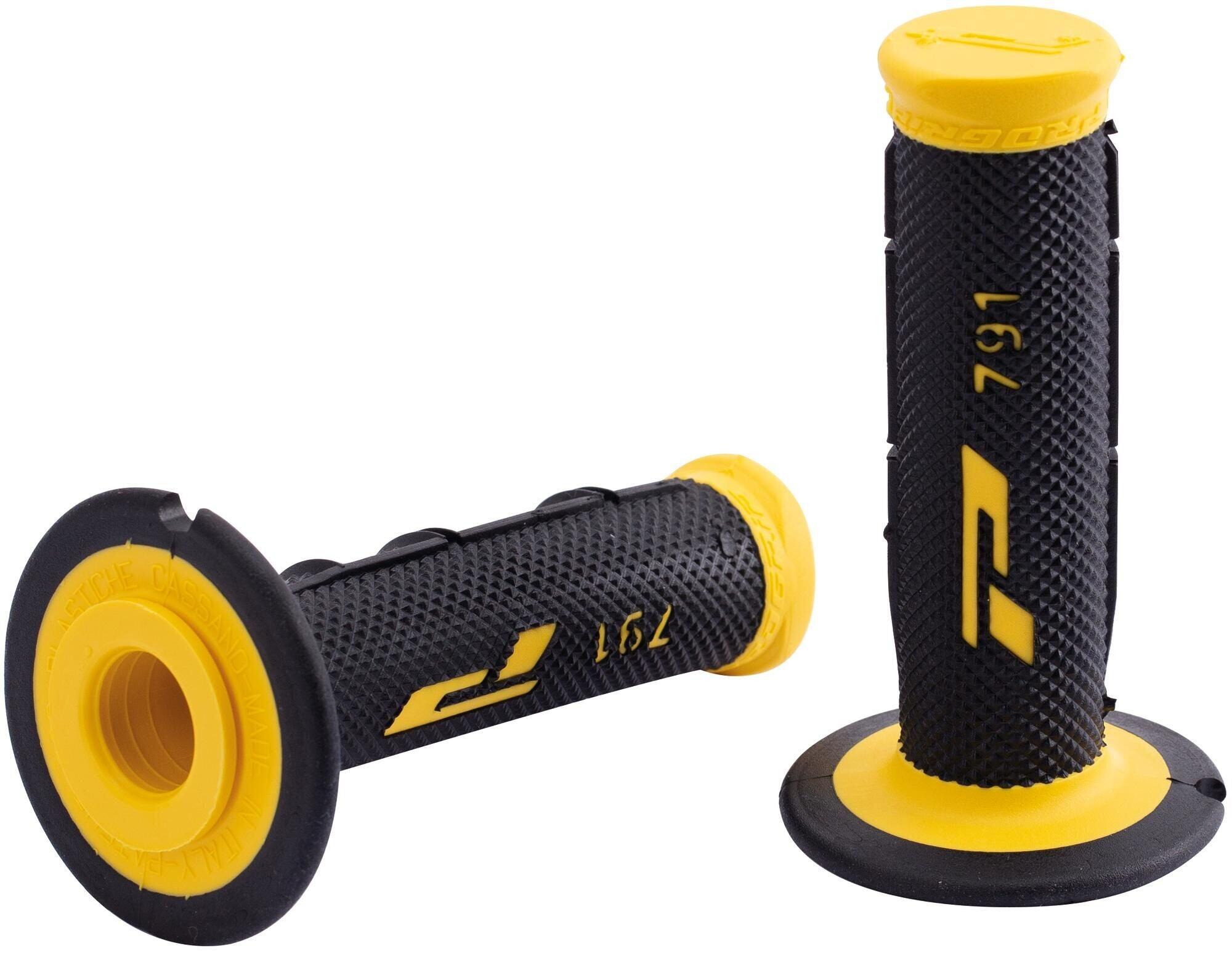 PROGRIP 791 zamknięte gumowe chwyty 115 mm Ø22/25 czarny/żółty