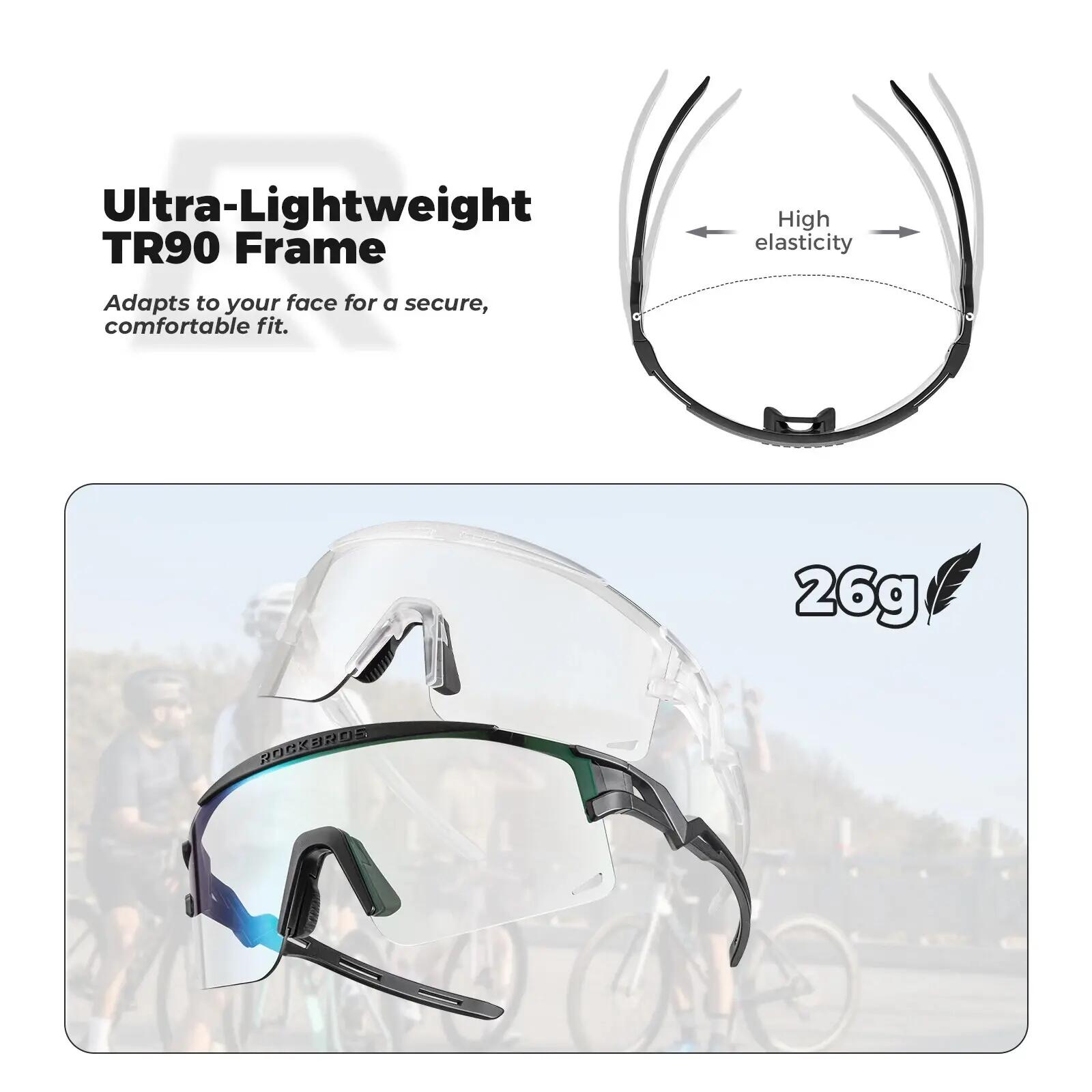 Ochelari ciclism ROCKBROS unisex, lentilă gri anti-UV. 6/6