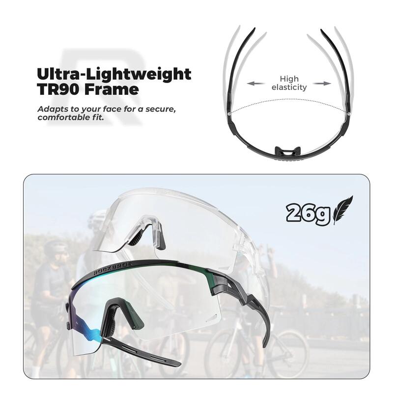 Ochelari ciclism ROCKBROS unisex, lentilă gri anti-UV.
