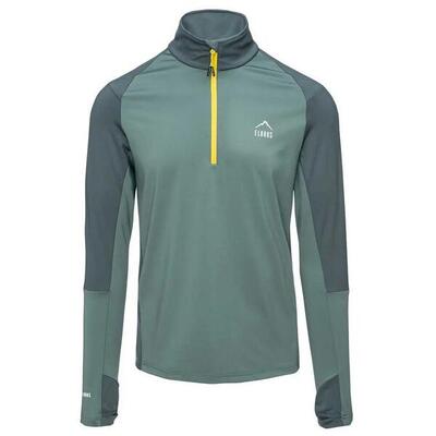 Heren nior sweatshirt met halve rits (donker bos/urban chic/citronella)