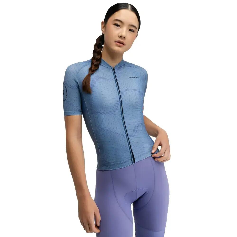 Women Cycling 's short sleeve jersey M2-W Monte Velo Blue