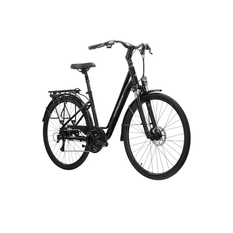 Bicicletă de oraș KROSS Sentio 3.0, roată 28\", cadru 20\", neagră.
