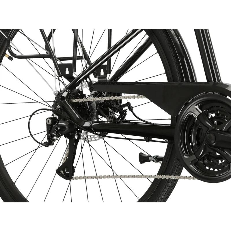 Bicicletă de oraș KROSS Sentio 3.0, roată 28\", cadru 20\", neagră.
