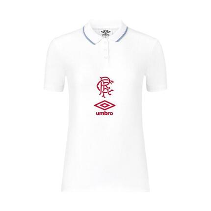 Polo Manches Courtes Voyage RANGERS FC Femme (Blanc / Rouge Sucette)