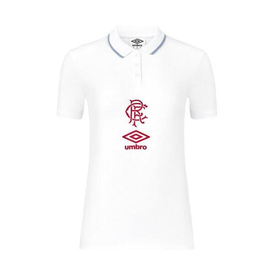 Polo Manches Courtes Voyage RANGERS FC Femme (Blanc / Rouge Sucette)