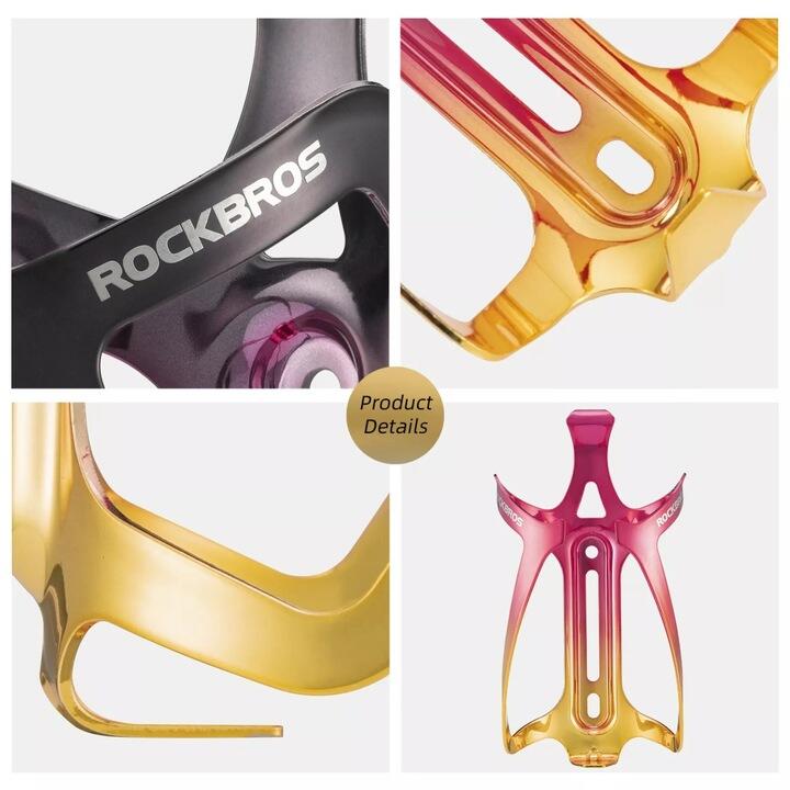 Suport bidon Rockbros roșu-auriu, aluminiu
