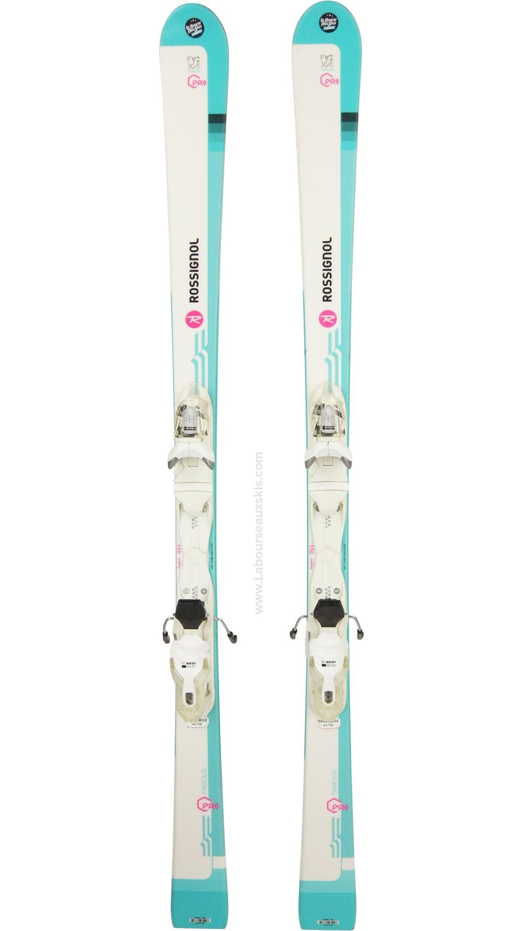 Reconditionné - ROSSIGNOL FAMOUS PRO + Xpress Jr 7 B83 White Silver - Très... 3/4