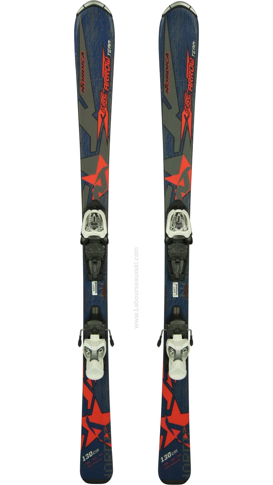 Reconditionné - NORDICA FIRE ARROW TEAM JUNIOR + FIX - Très bon état 5/7