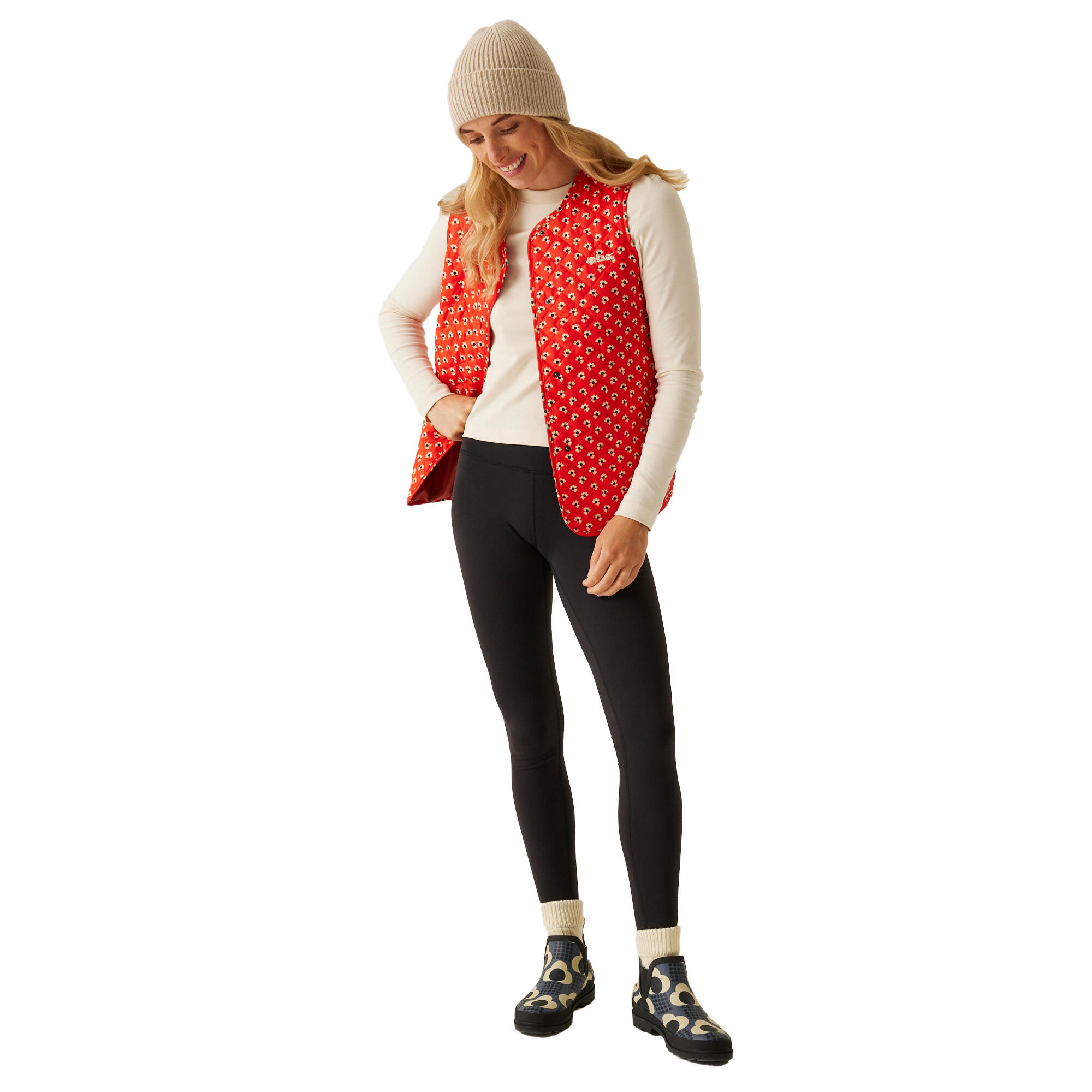 "Orla Kiely" Weste für , Gesteppt Damen Kleerot 4/5