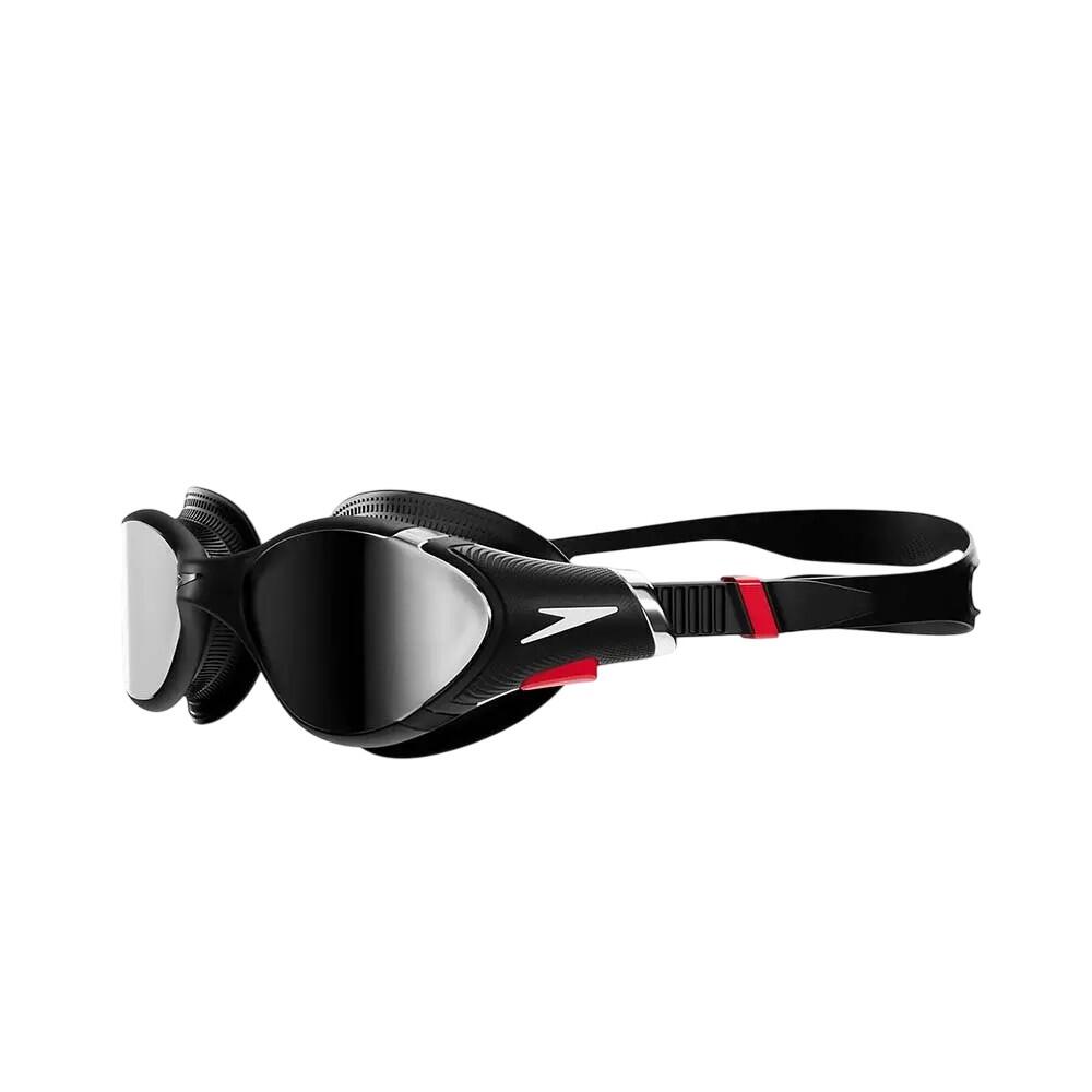 "Biofuse 2.0" Schwimmbrille Spiegel Damen und Herren Schwarz/Rot/Chrom 3/4