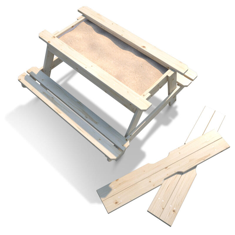 Table d'activités en bois avec bac à sable intégré pour enfants 1/5