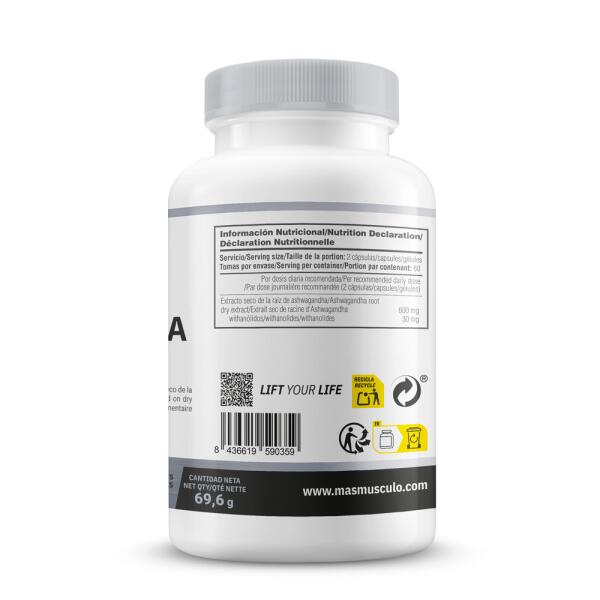 Ashwagandha - 120 vegetable capsules de MASmusculo 3/6