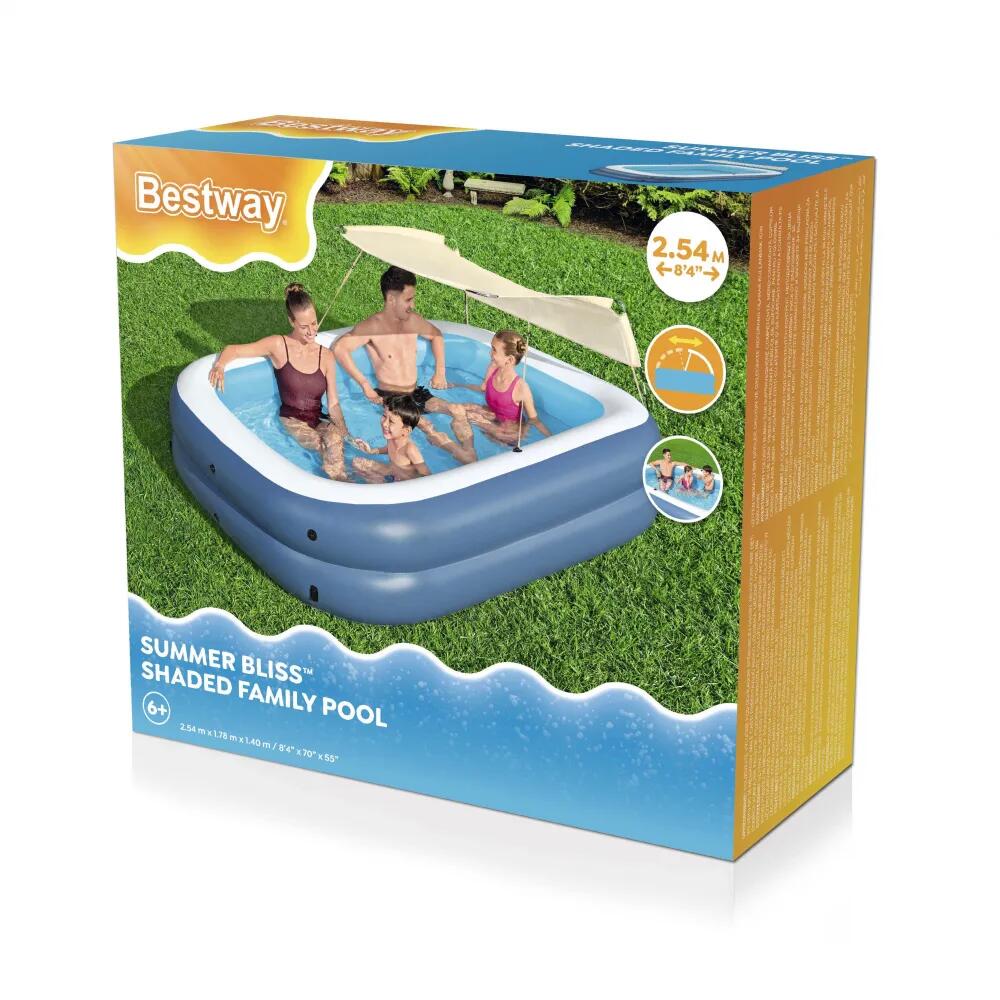 Piscina Inflável Retangular Bestway 254x178 cm com Toldo 3/7